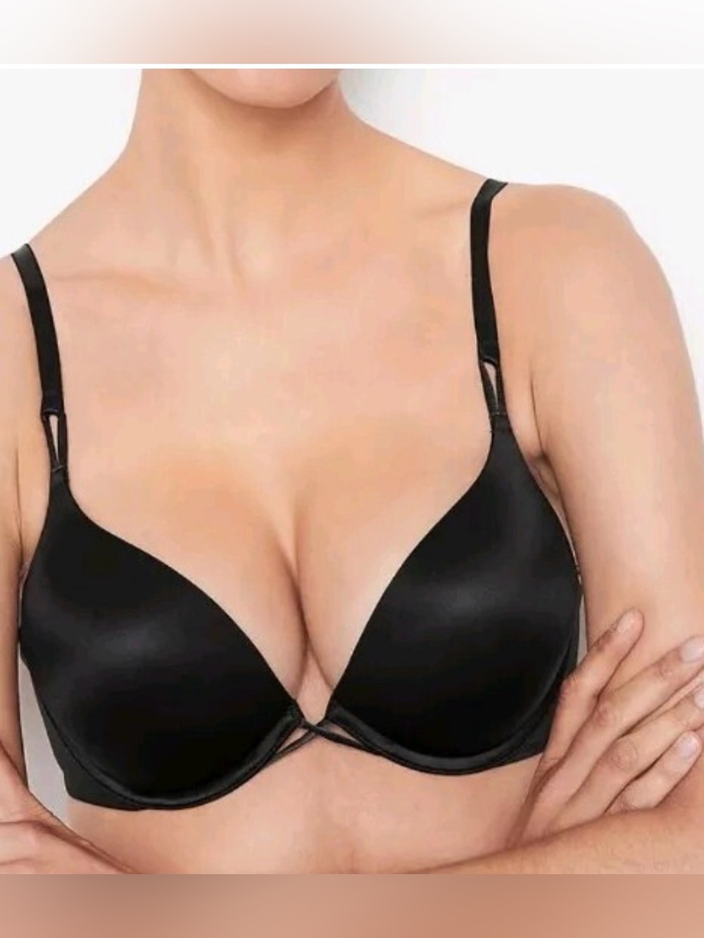 Victoria’s Secret Bombshell Push Up Bra Black 34C Adds 2 Cup Sizes NWOT